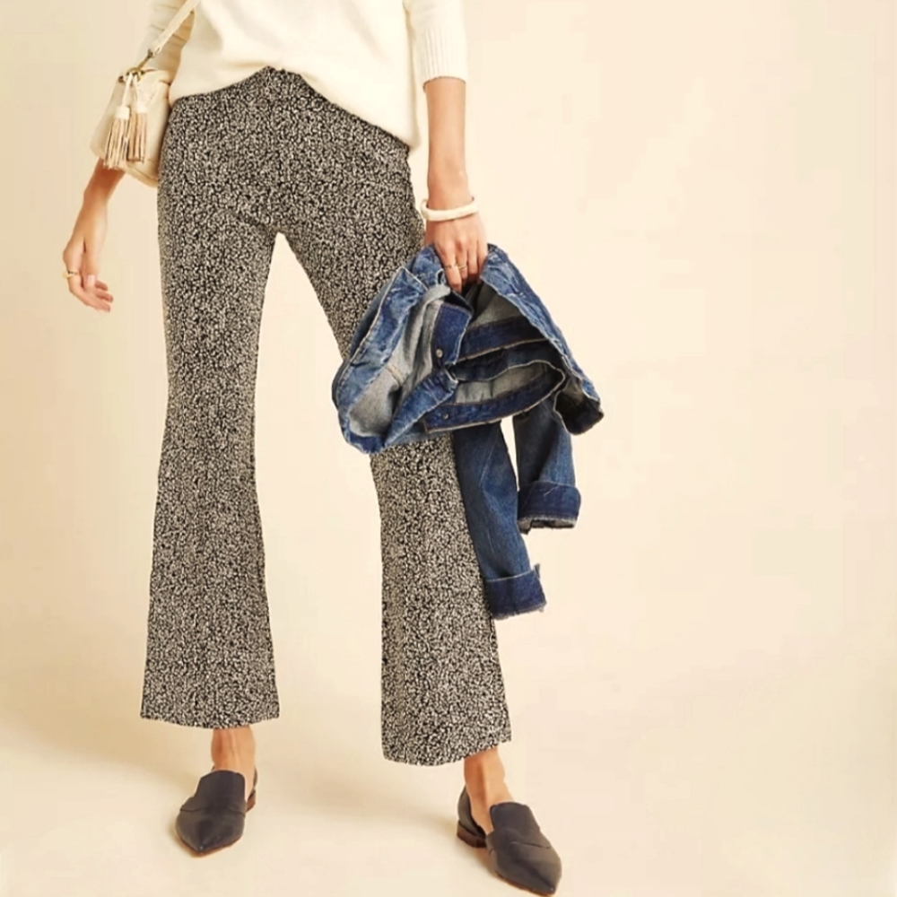 Anthropologie Essential Cropped Flare Trousers